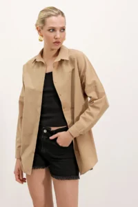 Bigdart 3900 Oversized LONG Basic Shirt - Biscuit - Image 2