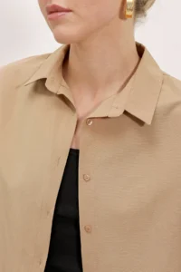 Bigdart 3900 Oversized LONG Basic Shirt - Biscuit - Image 3