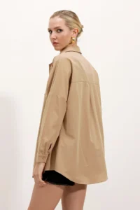 Bigdart 3900 Oversized LONG Basic Shirt - Biscuit - Image 4