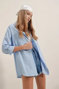 Bigdart 3900 Oversized LONG Basic Shirt - Blue - Image 6