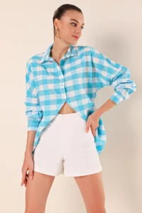 Bigdart 3900 Oversized LONG Basic Shirt - E. Blue - Image 4
