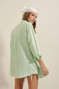 Bigdart 3900 Oversized LONG Basic Shirt - E.Green - Image 5