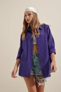 Bigdart 3900 Oversized LONG Basic Shirt - Purple - Image 4