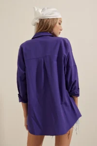 Bigdart 3900 Oversized LONG Basic Shirt - Purple - Image 6