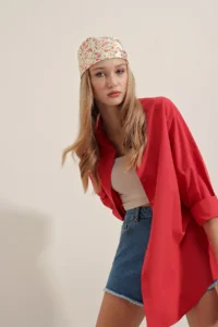 Bigdart 3900 Oversized LONG Basic Shirt - Red - Image 6