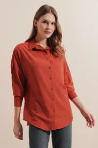 Bigdart 3900 Oversized LONG Basic Shirt - Brick Red - Image 2