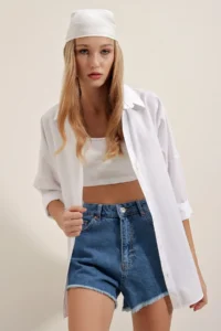 Bigdart 3900 Oversized LONG Basic Shirt - WHITE - Image 2