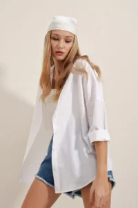 Bigdart 3900 Oversized LONG Basic Shirt - WHITE - Image 5