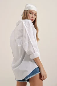Bigdart 3900 Oversized LONG Basic Shirt - WHITE - Image 6