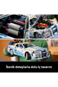 LEGO ® Technic™ Faster Furious Nissan Skyline GT-R (R34) Car  - 18+ Model Set (1410P) - Image 7