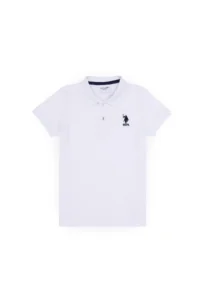 US Polo Shirt Assn. Boys' WHITE Basic Polo Shirt Shirt Collar T-Shirt