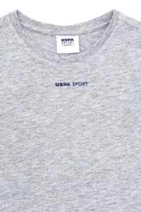 US Polo Shirt Assn. Kids Gray Melange Crew Neck T-Shirt - Image 3