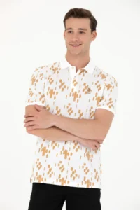 US Polo Shirt Assn. Men Camel Polo Shirt Shirt Collar T-Shirt