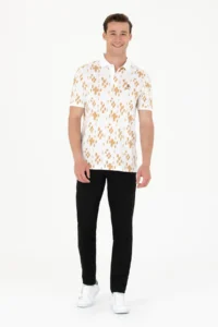 US Polo Shirt Assn. Men Camel Polo Shirt Shirt Collar T-Shirt - Image 4