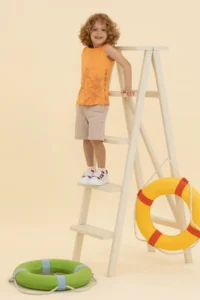 US Polo Shirt Assn. Boys' Orange Crew Neck Sleeveless T-Shirt - Image 2