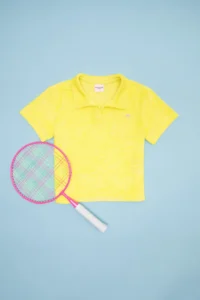 US Polo Shirt Assn. Girls' Neon Yellow Towel Material Polo Shirt Shirt Collar T-Shirt - Image 3