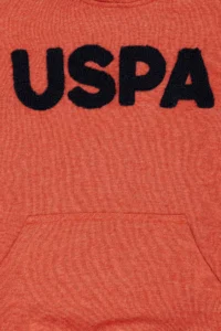 US Polo Shirt Assn. Kids Brick Red Basic Hooded Sweatshirt - Image 3