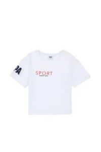 US Polo Shirt Assn. Girls' WHITE Crew Neck T-Shirt - Image 2