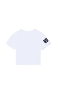 US Polo Shirt Assn. Girls' WHITE Crew Neck T-Shirt - Image 3