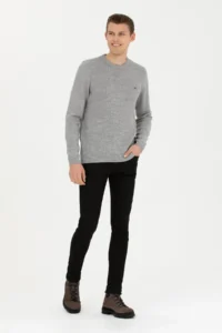 US Polo Shirt Assn. Men Gray Melange Sweater - Image 4