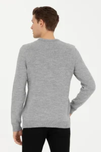 US Polo Shirt Assn. Men Gray Melange Sweater - Image 5