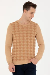 US Polo Shirt Assn. Men Sand Melange Sweater