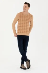 US Polo Shirt Assn. Men Sand Melange Sweater - Image 4