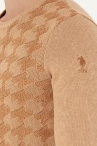 US Polo Shirt Assn. Men Sand Melange Sweater - Image 7