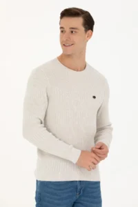 US Polo Shirt Assn. Men Stone Sweater - Image 3