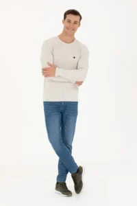 US Polo Shirt Assn. Men Stone Sweater - Image 4