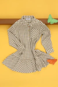 US Polo Shirt Assn. Girls' Coconut Long Sleeve Weaving Dress