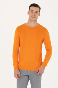 US Polo Shirt Assn. Men Orange Sweater