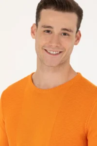 US Polo Shirt Assn. Men Orange Sweater - Image 2