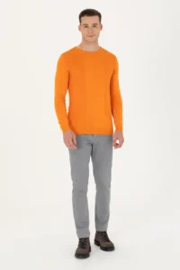 US Polo Shirt Assn. Men Orange Sweater - Image 3