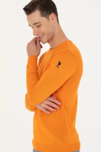 US Polo Shirt Assn. Men Orange Sweater - Image 4