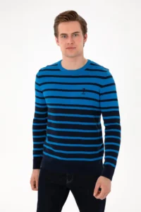 US Polo Shirt Assn. Men Cobalt Blue Sweater