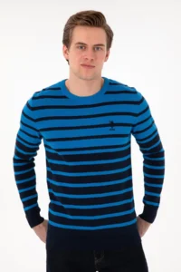 US Polo Shirt Assn. Men Cobalt Blue Sweater - Image 3