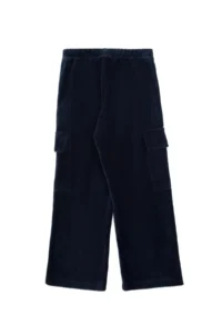 US Polo Shirt Assn. Girls' Navy Blue Velvet Ribbed Pocket Detail Sweatpants - Image 3