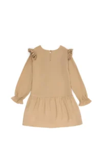 US Polo Shirt Assn. Girls' Sand Long Sleeve Weaving Dress - Image 3