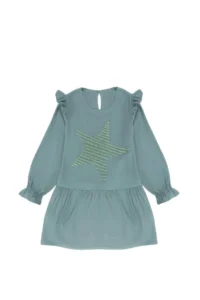 US Polo Shirt Assn. Girls' Mint Long Sleeve Weaving Dress