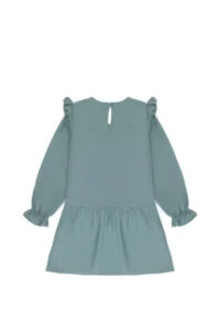 US Polo Shirt Assn. Girls' Mint Long Sleeve Weaving Dress - Image 2