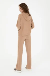US Polo Assn. Women Sand Melange Loose Fit Knitwear Pants - Image 4