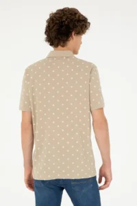 US Polo Shirt Assn. Men Regular Fit Polo Shirt Shirt Collar Light Khaki T-Shirt - Image 5