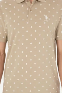 US Polo Shirt Assn. Men Regular Fit Polo Shirt Shirt Collar Light Khaki T-Shirt - Image 6