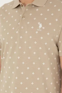 US Polo Shirt Assn. Men Regular Fit Polo Shirt Shirt Collar Light Khaki T-Shirt - Image 7