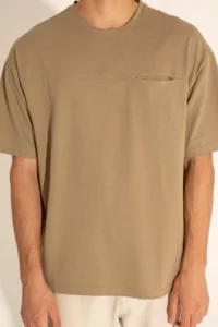 US Polo Shirt Assn. Men comfort Fit Crew Neck Khaki T-Shirt - Image 7