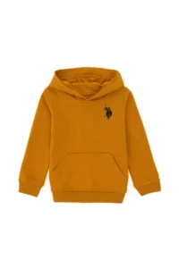 US Polo Shirt Assn. Boys' Mustard Basic Hooded Sweatshirt