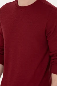 US Polo Shirt Assn. Men Regular Fit Crew Neck Burgundy Sweatshirt - Image 7