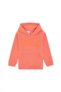 US Polo Shirt Assn. Girls' Pomegranate Blossom Hooded Basic Sweatshirt