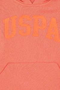 US Polo Shirt Assn. Girls' Pomegranate Blossom Hooded Basic Sweatshirt - Image 3